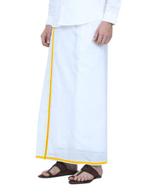 TEXAS WHITE SHIRT & BIG BORDER DHOTI COMBO SET- Full Sleeve (SHIRT & DHOTI)