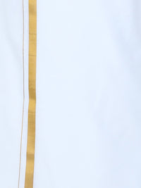 Richman White Dhoti With Gold Jari Border