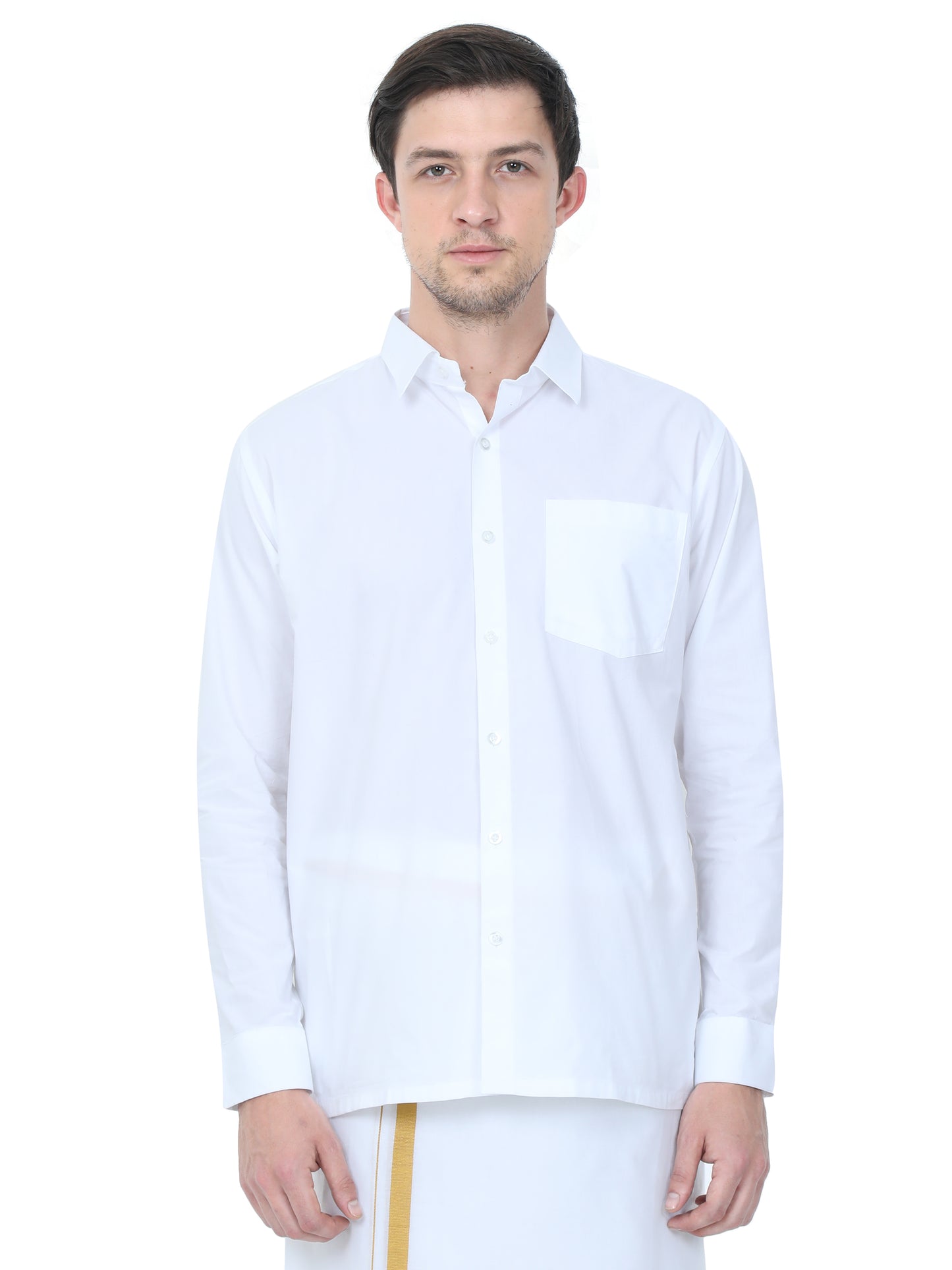 Cool White Cotton Shirt – Full Sleeve