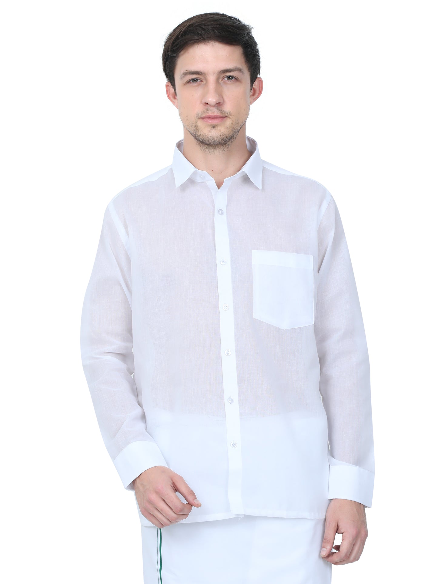 Men’s Nano Cotton White Shirt – Full Sleeve