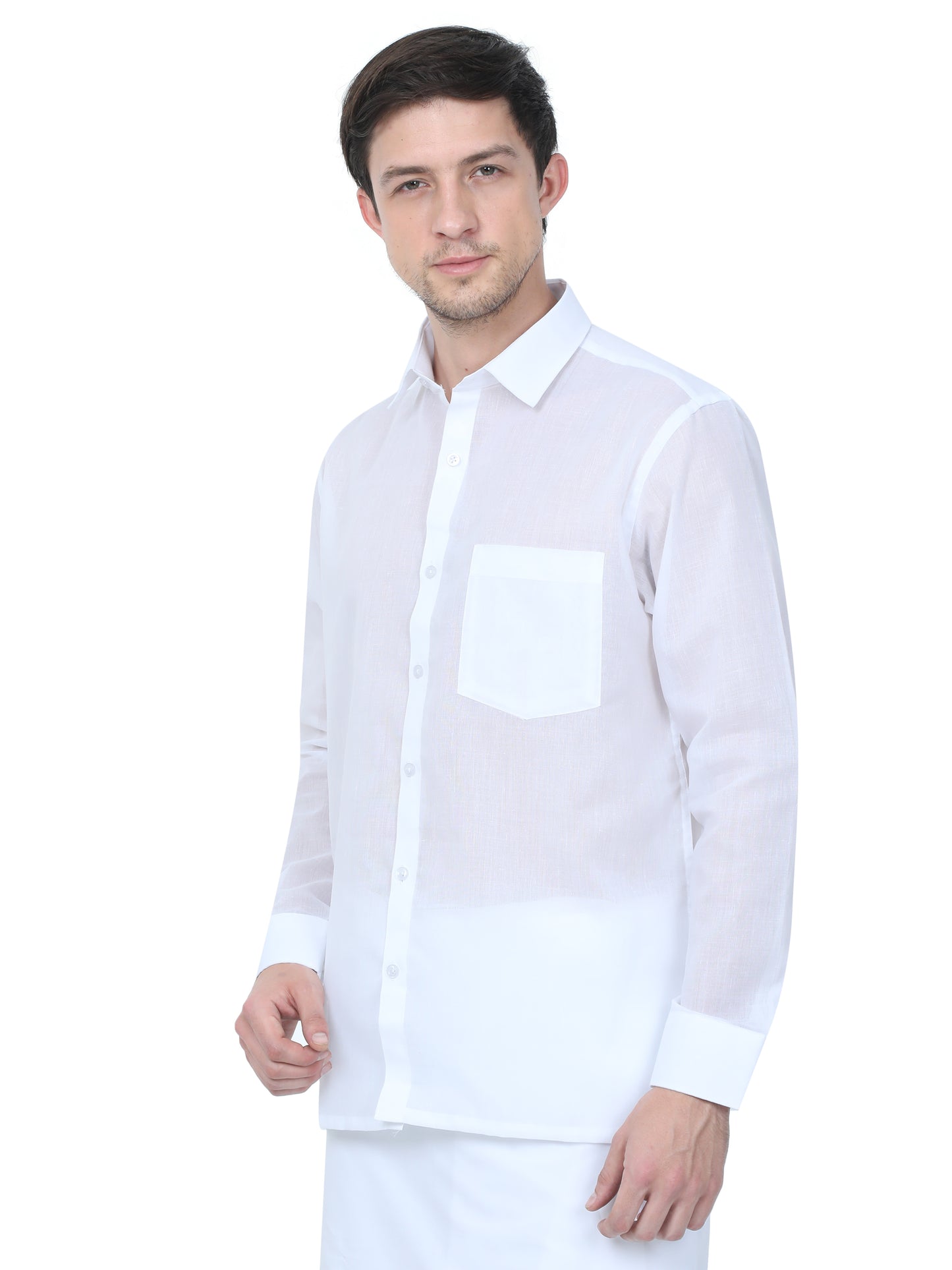 Men’s Nano Cotton White Shirt – Full Sleeve