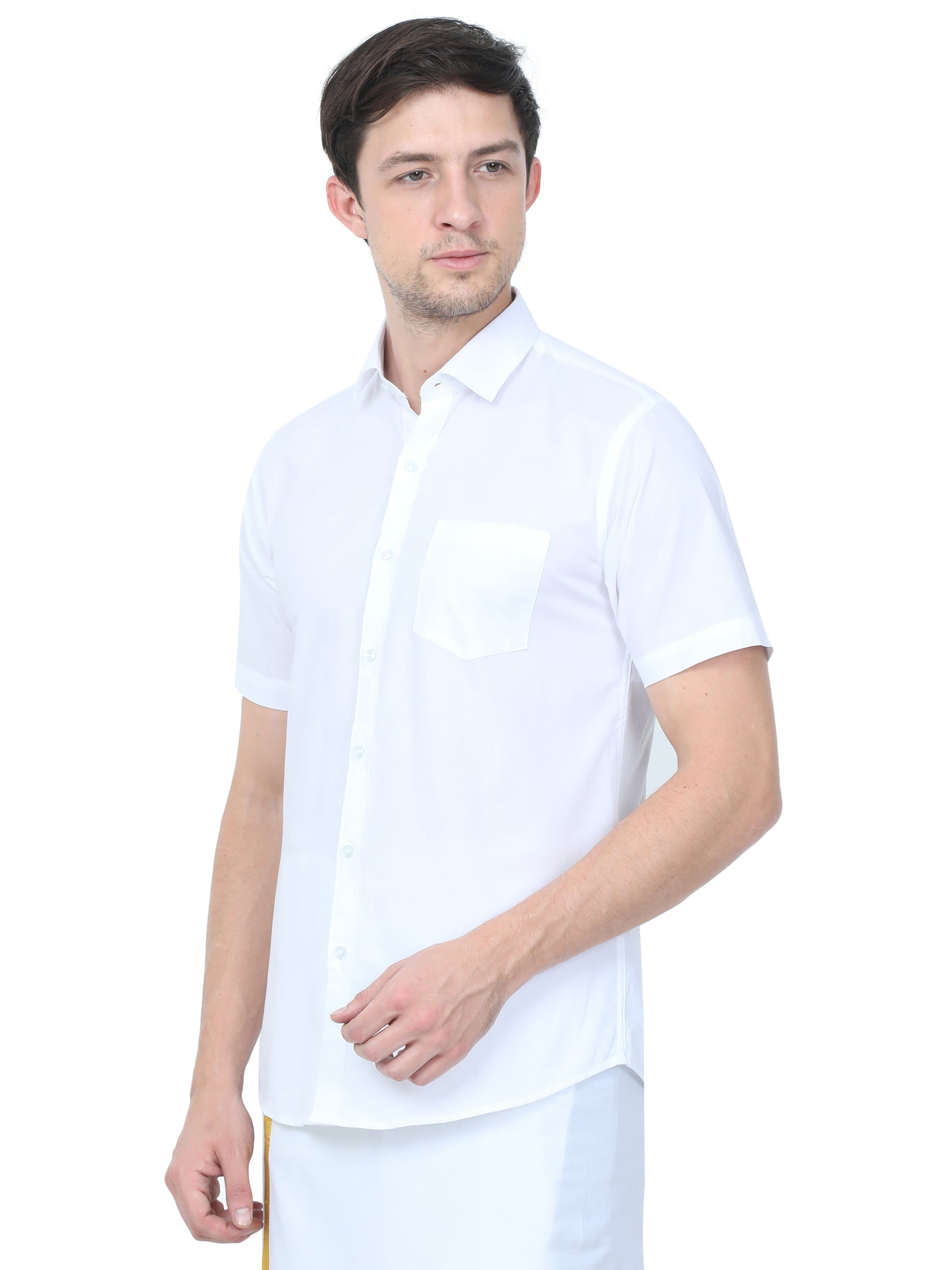 Super Cool Cotton White Shirt – Half Sleeve