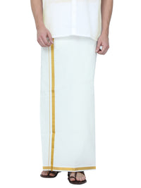 Reliance Cream Dhoti With Gold Jari Border