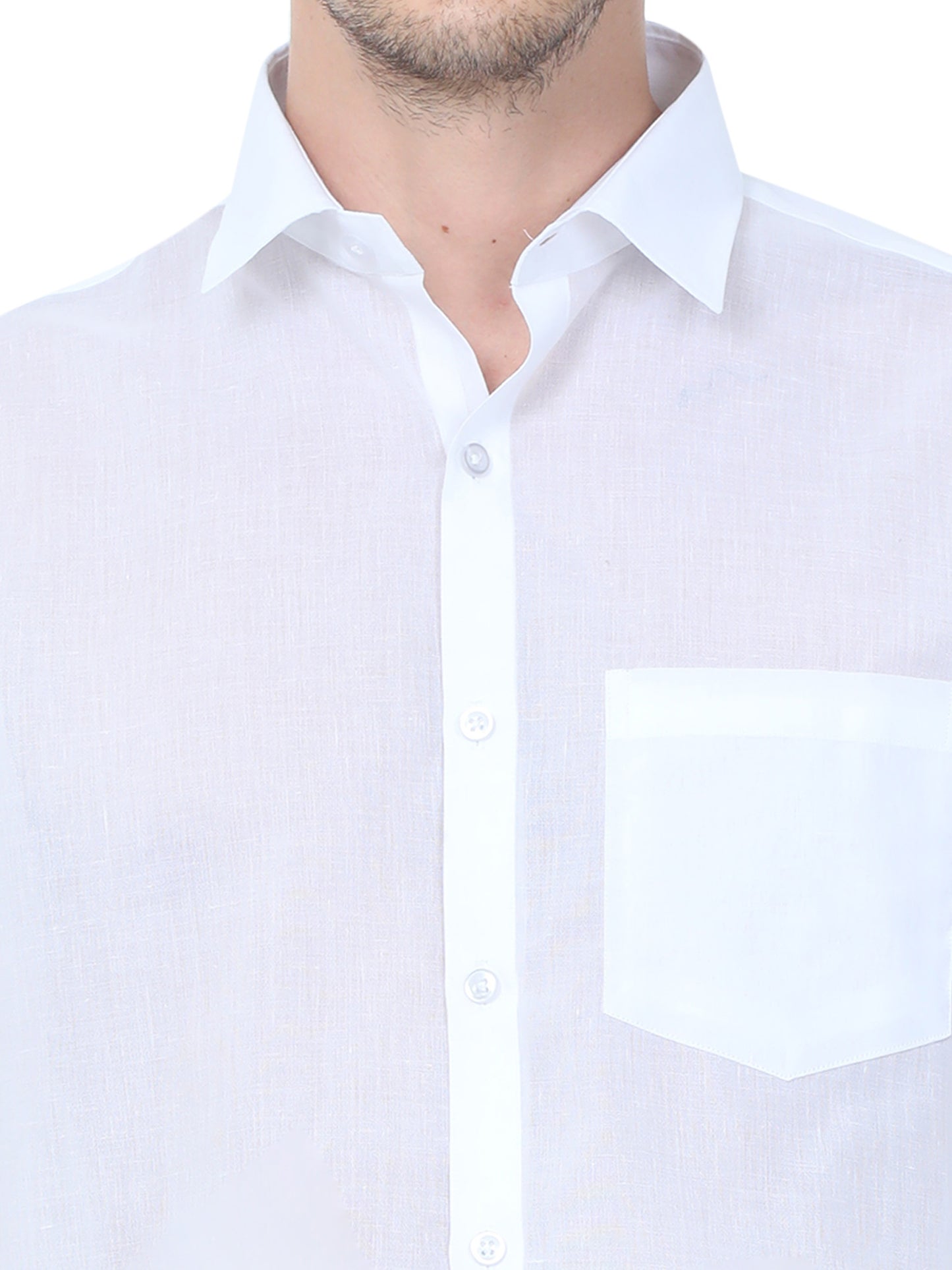 Men’s Nano Cotton White Shirt – Half Sleeve