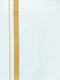 Reliance Cream Dhoti With Gold Jari Border