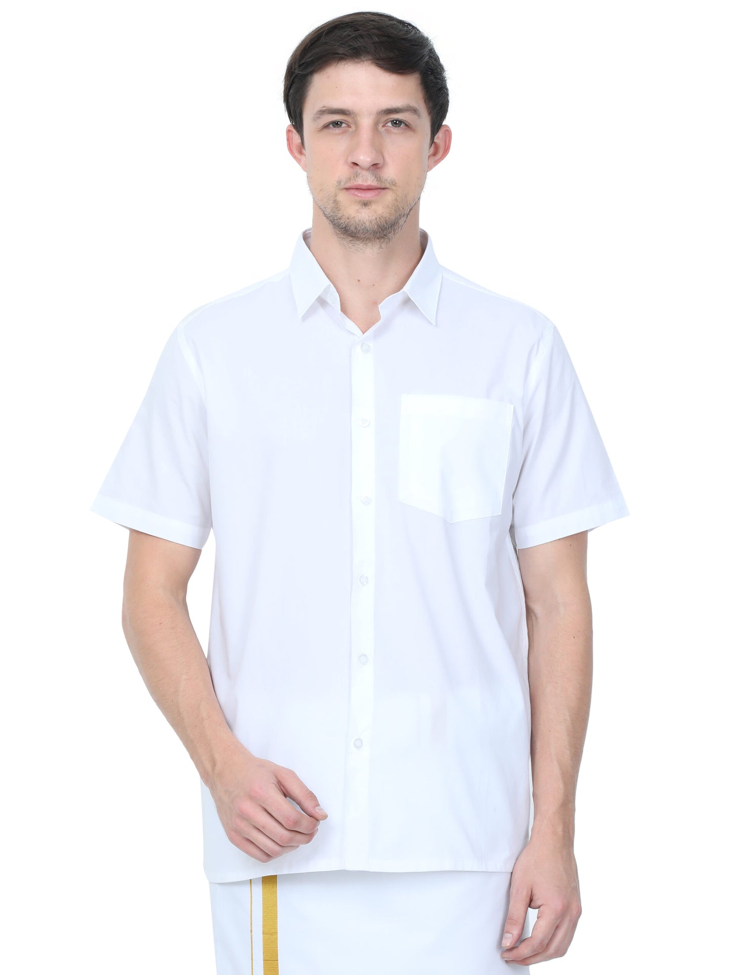 TEXAS WHITE SHIRT & PARAMAS DHOTI COMBO SET- Half Sleeve (SHIRT & DHOTI)