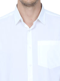 Cool White Cotton Shirt – Half Sleeve