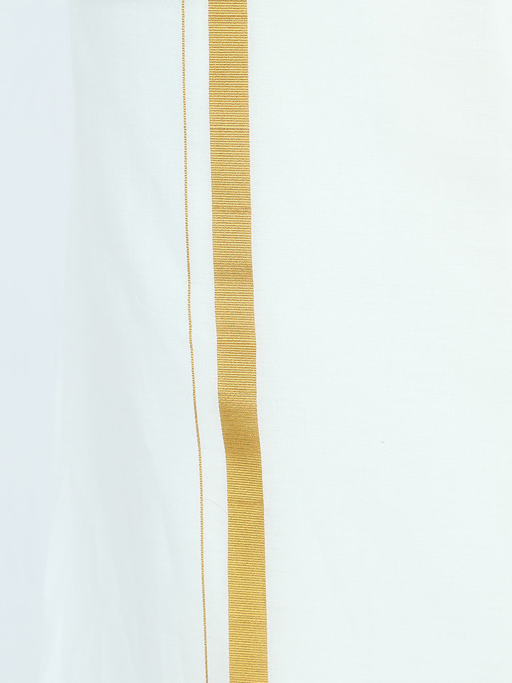 Classic Cream Velcro Dhoti With Gold Jari & Zip Pocket