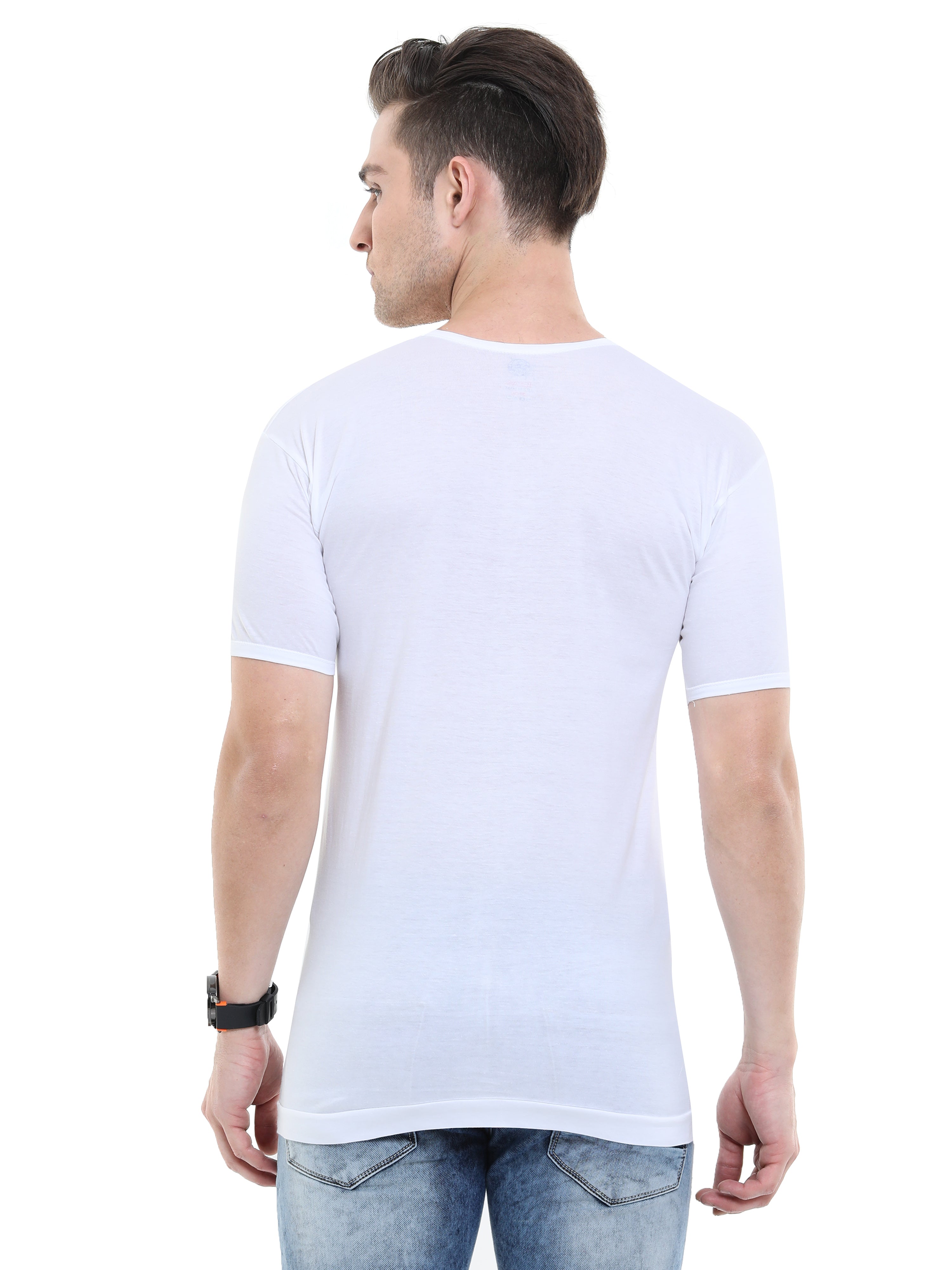 White Colour Mens Half sleeve Vests - Pack of 2,10