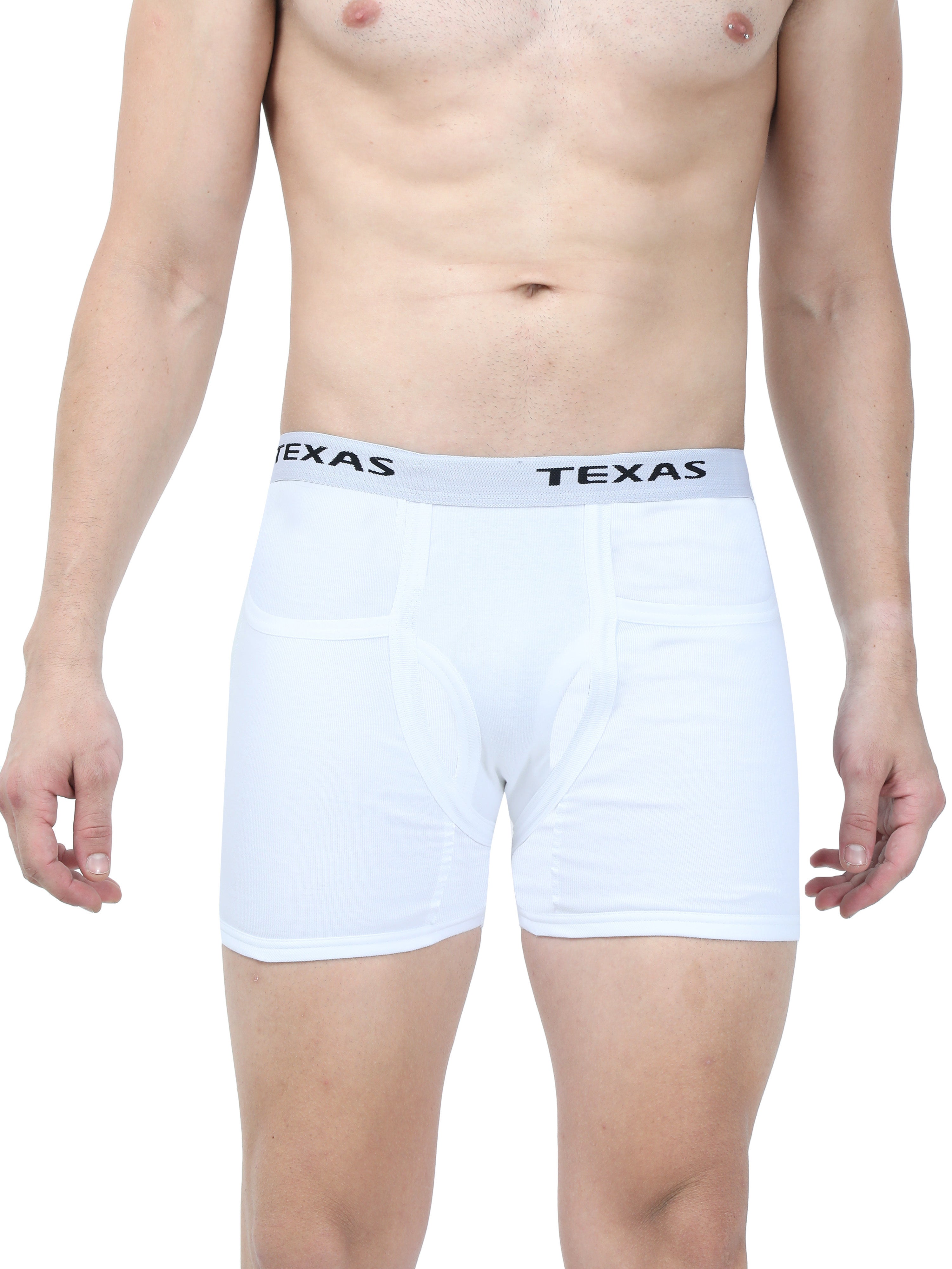 Texas Men's White Rib Two Pocket Trunk - Pack of 3