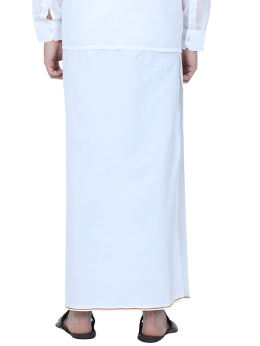 Classic White Dhoti With Small Border