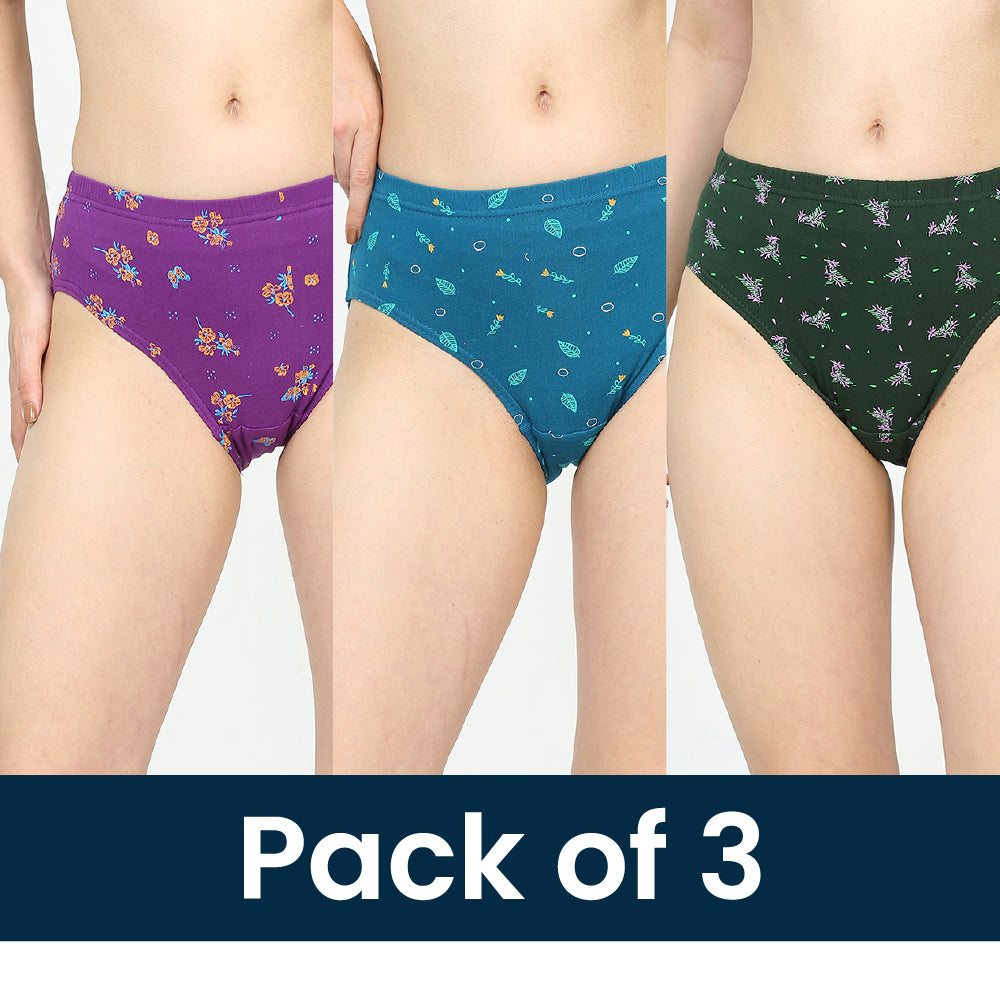 Print Panties-Inner Elastic Pack of 3 (multicolor assorted)