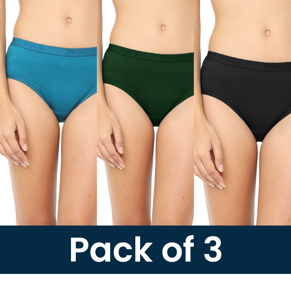 Plain Panties Outer elastic Pack of 3 (Multicolor Assorted)